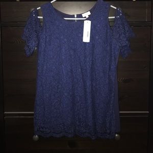 Cold shoulder lace tee - Stitch Fix