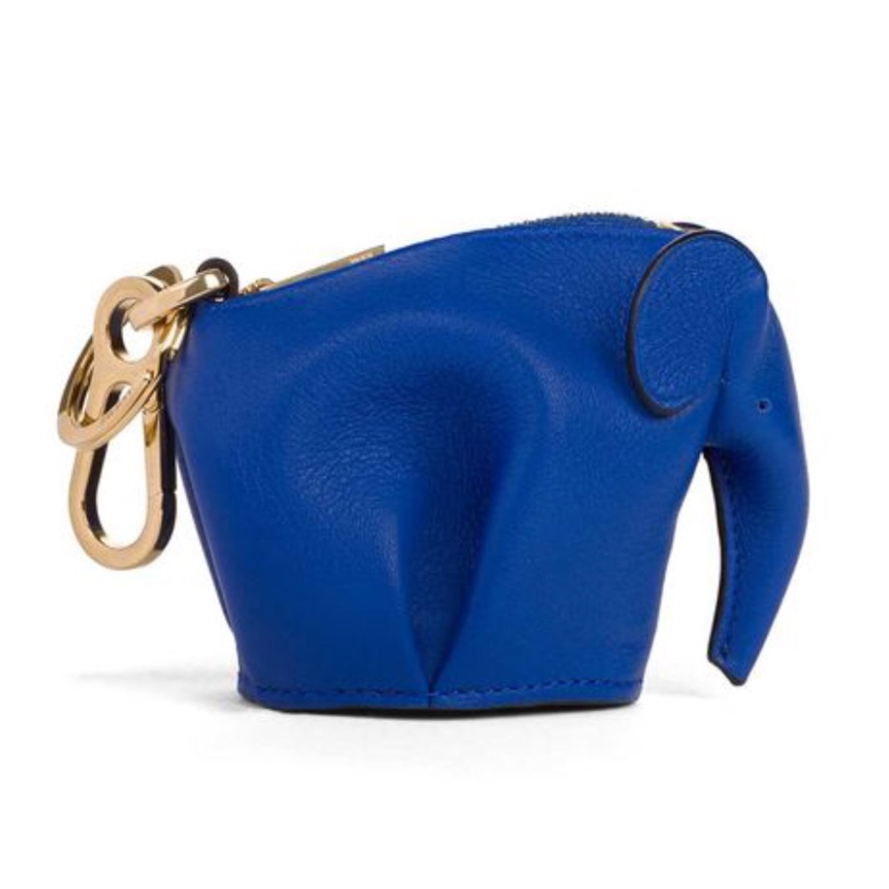 LOEWE Elephant-shaped mini charm in calf leather