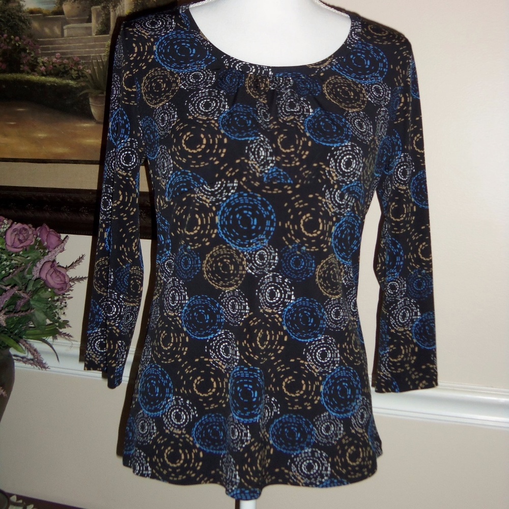 Liz & Co. Black top long sleeve Petite M