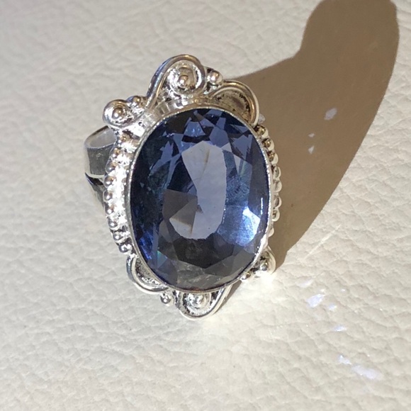 Very pretty Blue Silver Ring - Picture 1 of 6