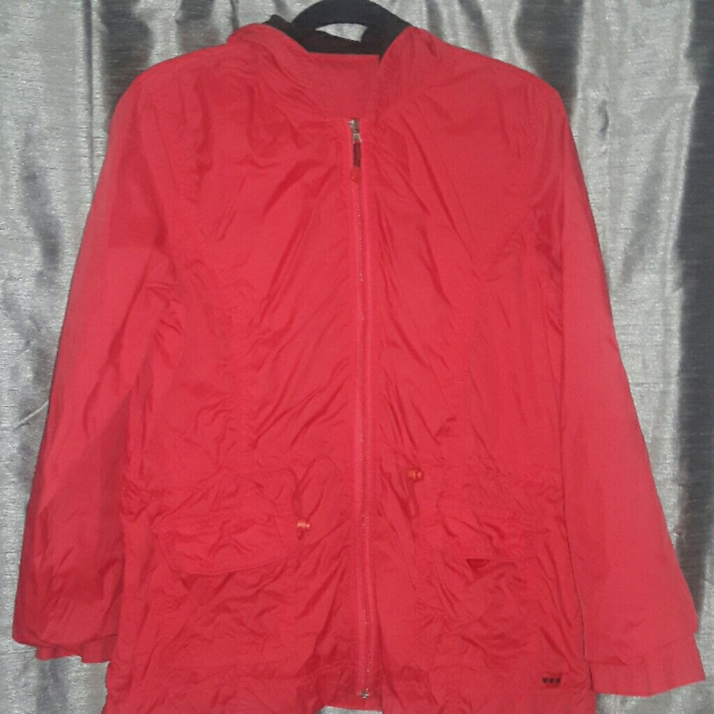 Red rain jacket
