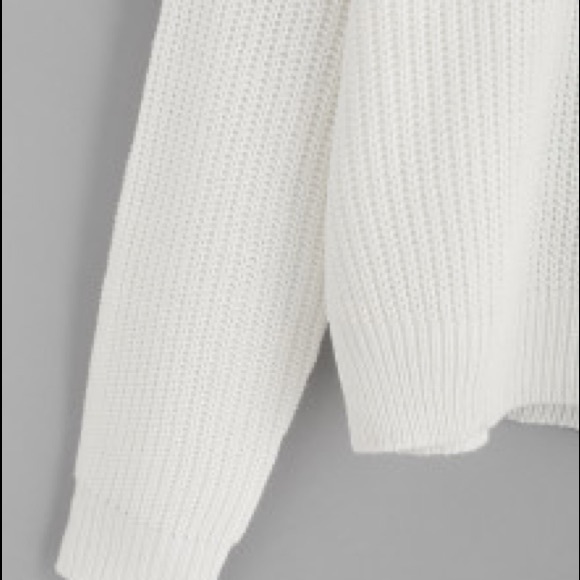 OUT OF STOCK - Risqué Shoulder Sweater in Snow ❄️ - Picture 3 of 4