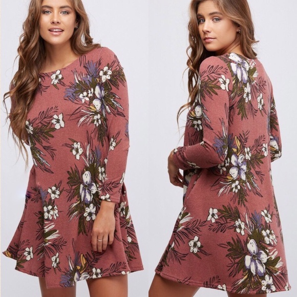 LAST 1! 💕THICK Material Mauve/Olive floral dress - Picture 2 of 4
