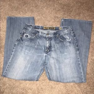 BKE Tyler Men’s Straight Wide-Leg Jeans Distressed