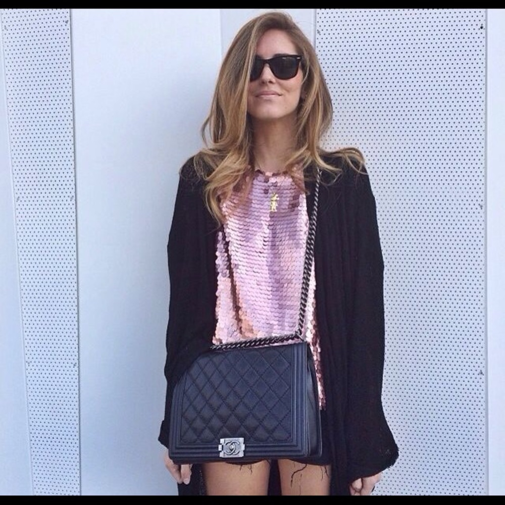Leather jumbo le boy bag black
