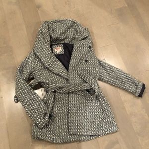 Mossimo jacket with belt tie and shawl collar