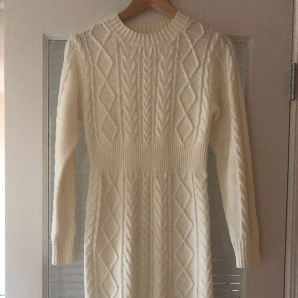 Cream knit Sweater dress