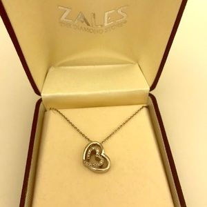 Zales Diamond Accent Double Heart Pendant Necklace
