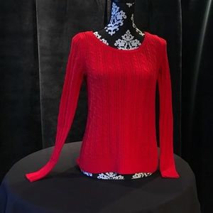 American Eagle Cable Knit Red Sweater