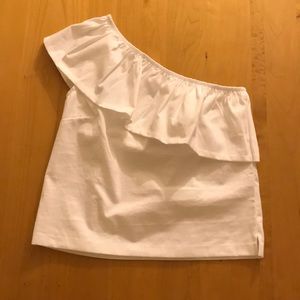 🏷 NWT J. Crew One Shoulder Ruffled Blouse