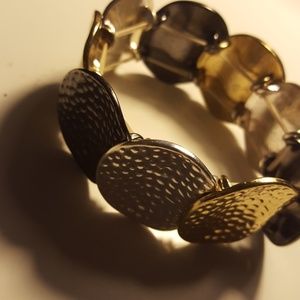 Gold and Silver metal colored Stretch Bracelet
