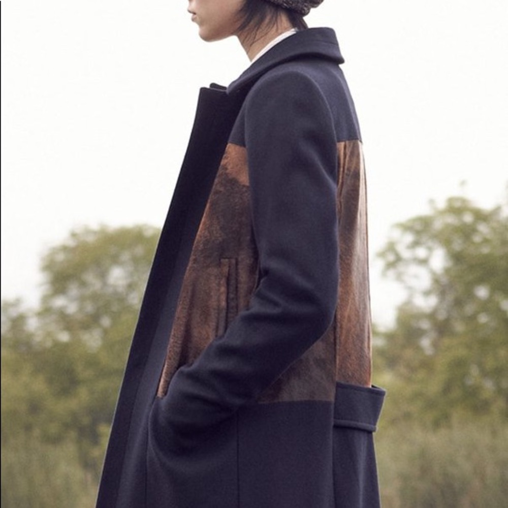 Club Monaco Italian Wool Calf hair Chloe Coat XS