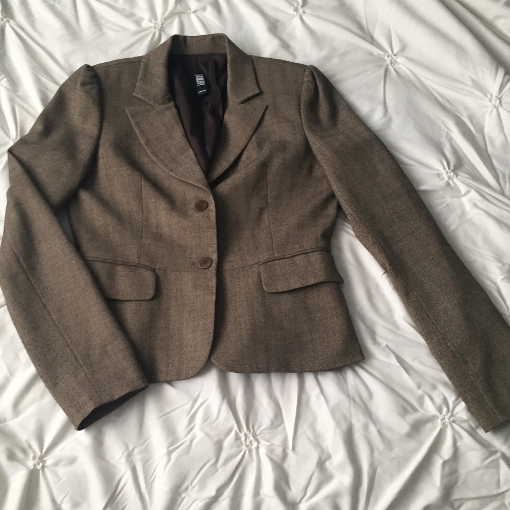Laundry by Shelli Segal Fitted Brown Blazer Jacket