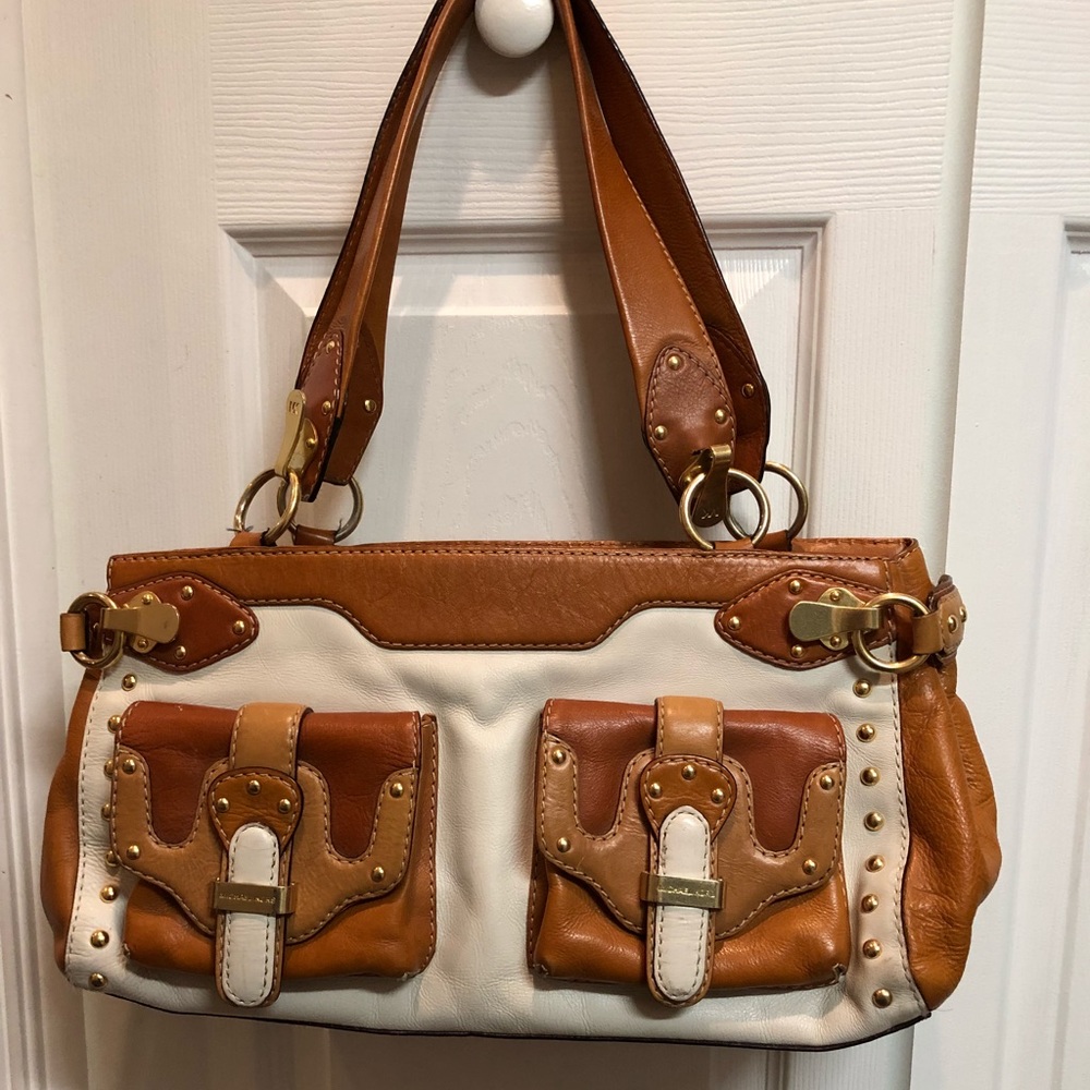 Michael Kors handbag / white and saddle