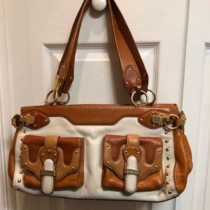 Michael Kors handbag / white and saddle