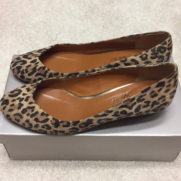 Suede Leopard Print Wedge Pump