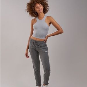 Serene Sports Crop Top: light grey marl