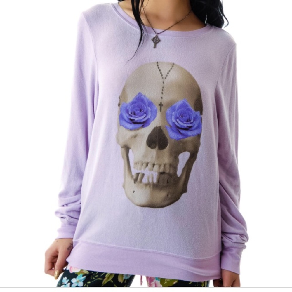 Wildfox purple skull sweater