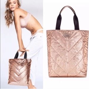 Rose Gold Metallic Victoria Secret Tote