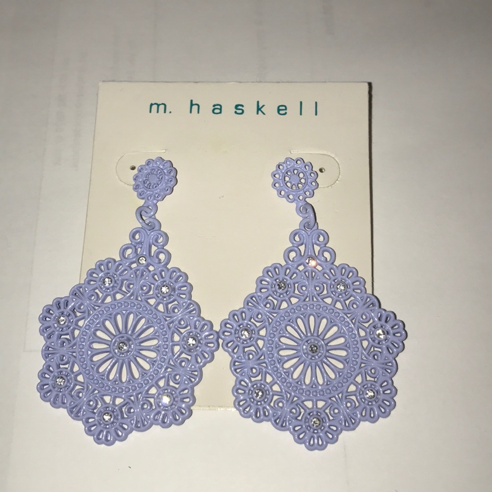 Blue mandala type earings