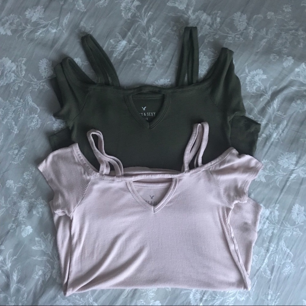 AEO Soft and Sexy Strappy Cold Shoulder shirts