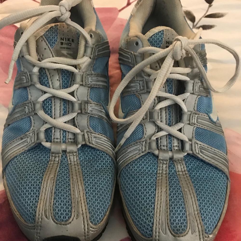 Baby blue and silver Nike
