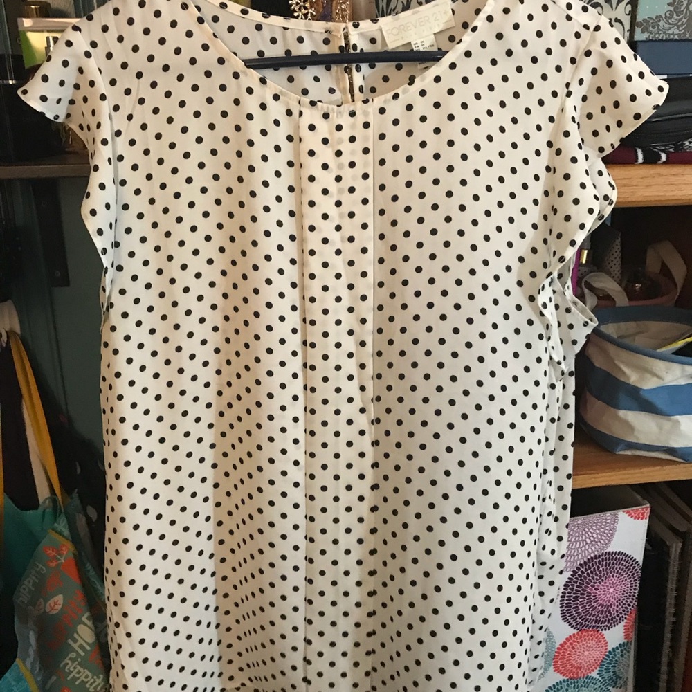 Plus size polkadot shirt