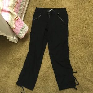 Black Cargo Pants with Zipper Pockets