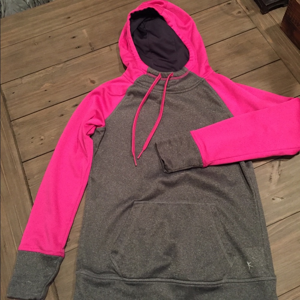Hoodie gray and pink pullover juniors