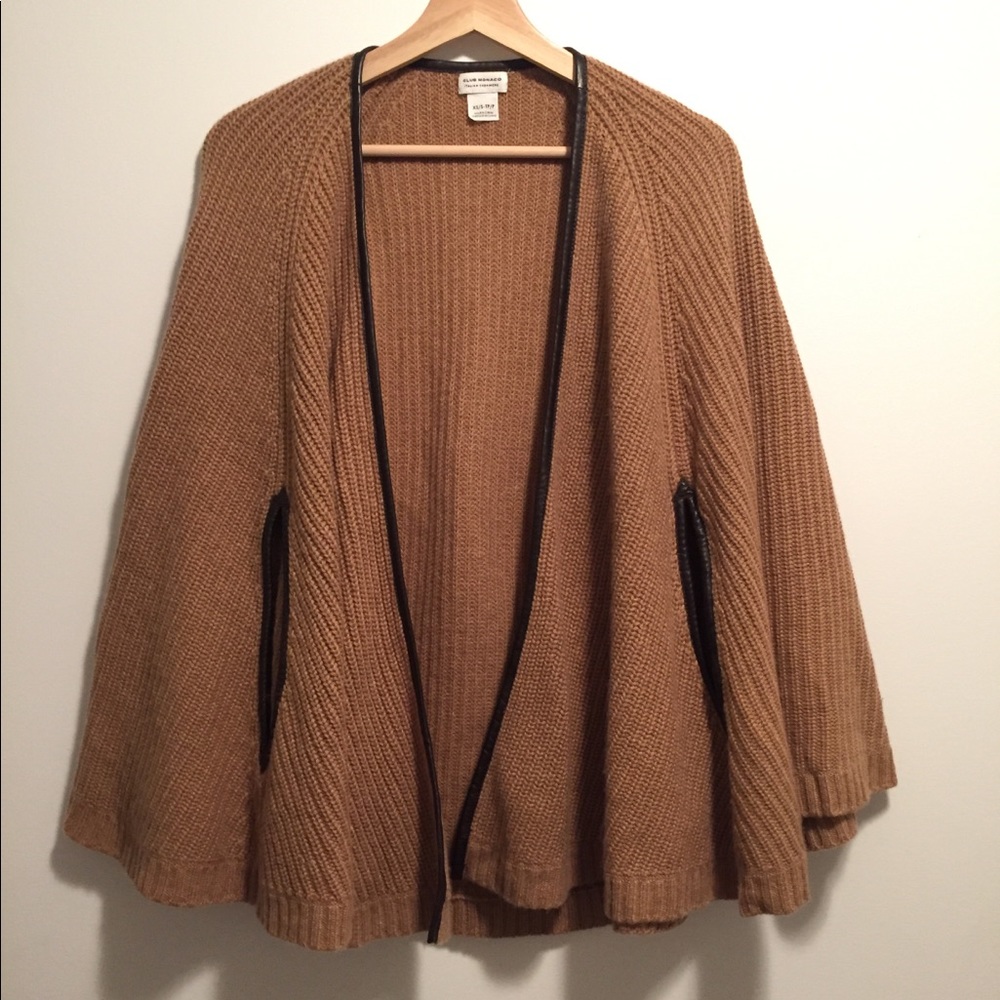 Club Monaco Cashmere Cape Leather Trim XS/S