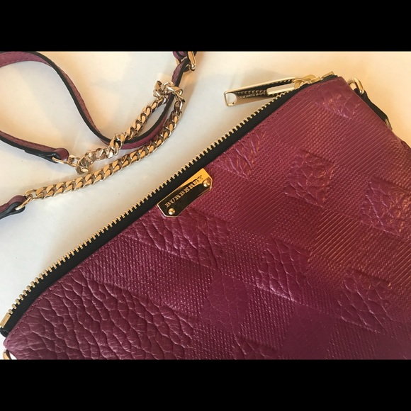 Burberry Antique rose Pebbled Leather Check Payton - Picture 2 of 6