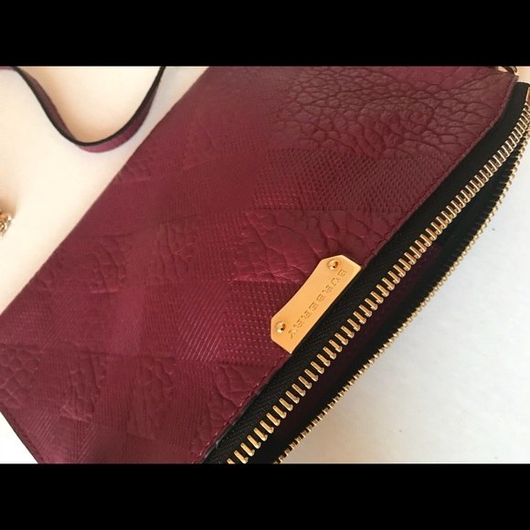 Burberry Antique rose Pebbled Leather Check Payton - Picture 4 of 6