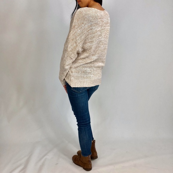 NATALIE Oatmeal Front Wrap Knit Sweater - Picture 3 of 8