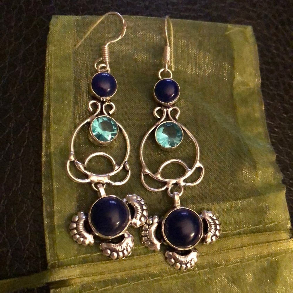 Gorgeous long Gemstone Earrings