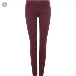 Super skinny burgundy pants