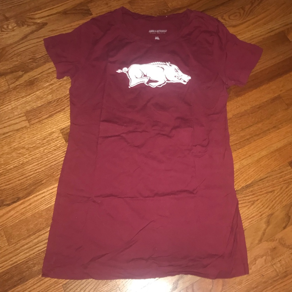 Maroon Arkansas Razorback women’s cut tee