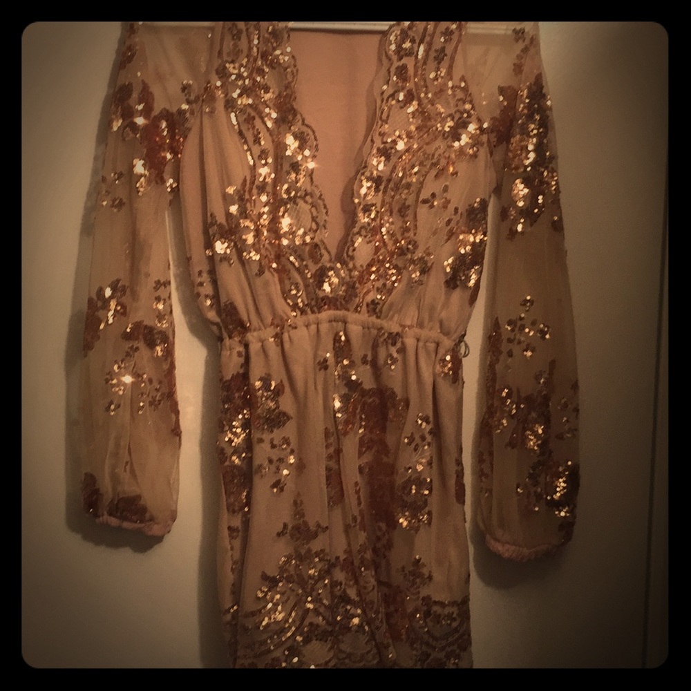 Rose gold romper