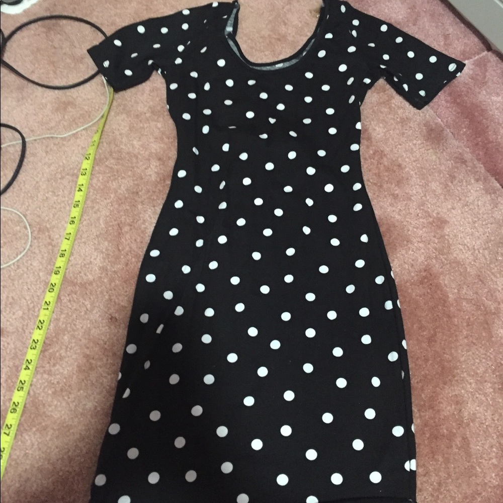 Black polka dot dress