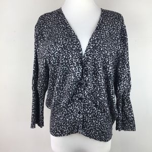 Torrid Leopard Cardigan Sweater Plus Size Black