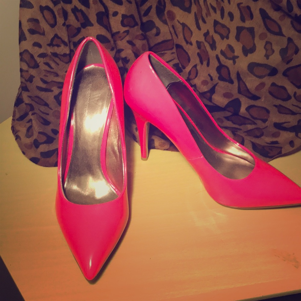Bright pink pumps