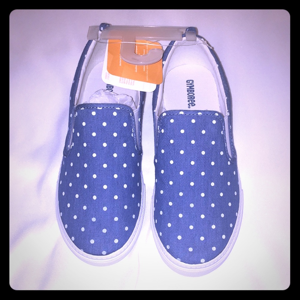 NWT Gymboree Blue with White Dots Sneakers Size 4