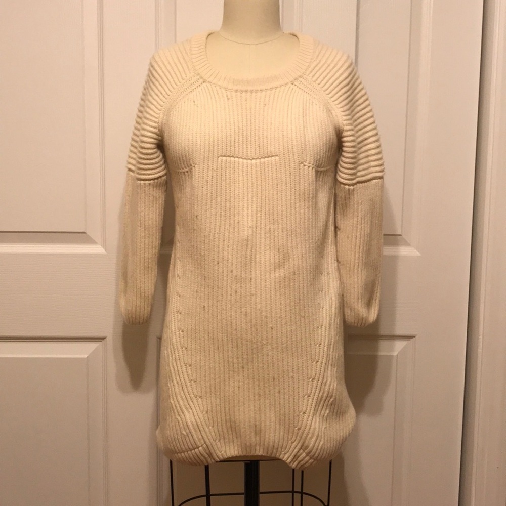 Magaschoni Cream Wool Cashmere Tunic Sweater