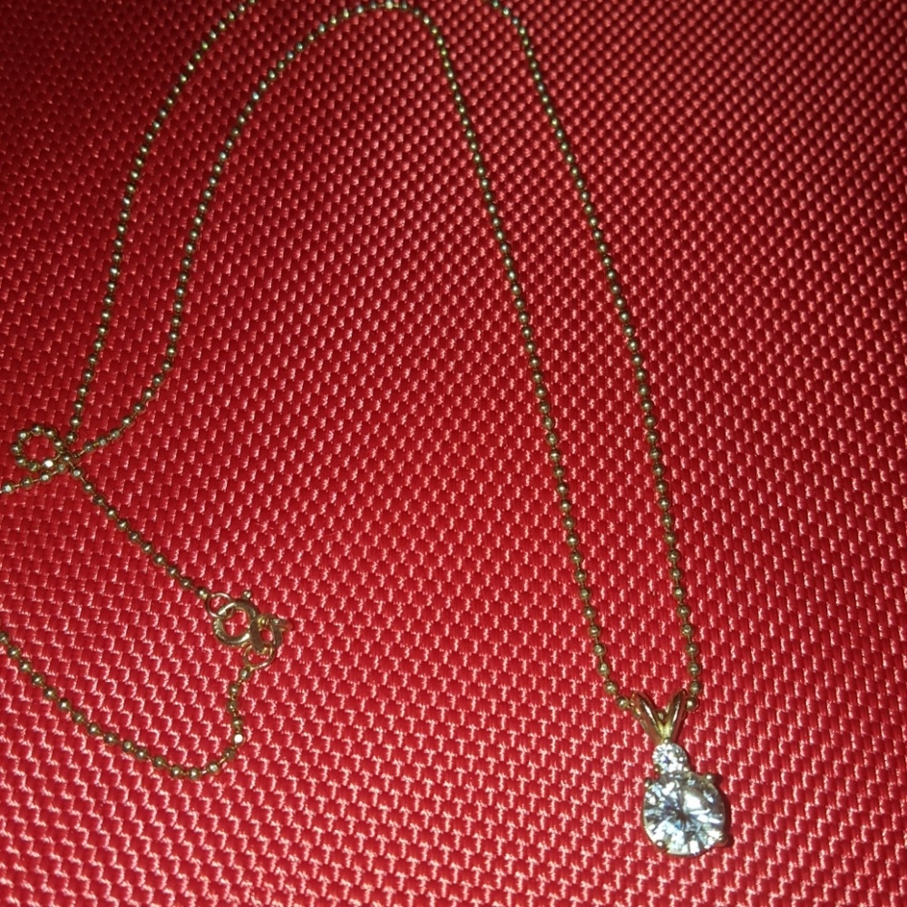 2.10 Carat 14k Moissanite & Diamond Pendant