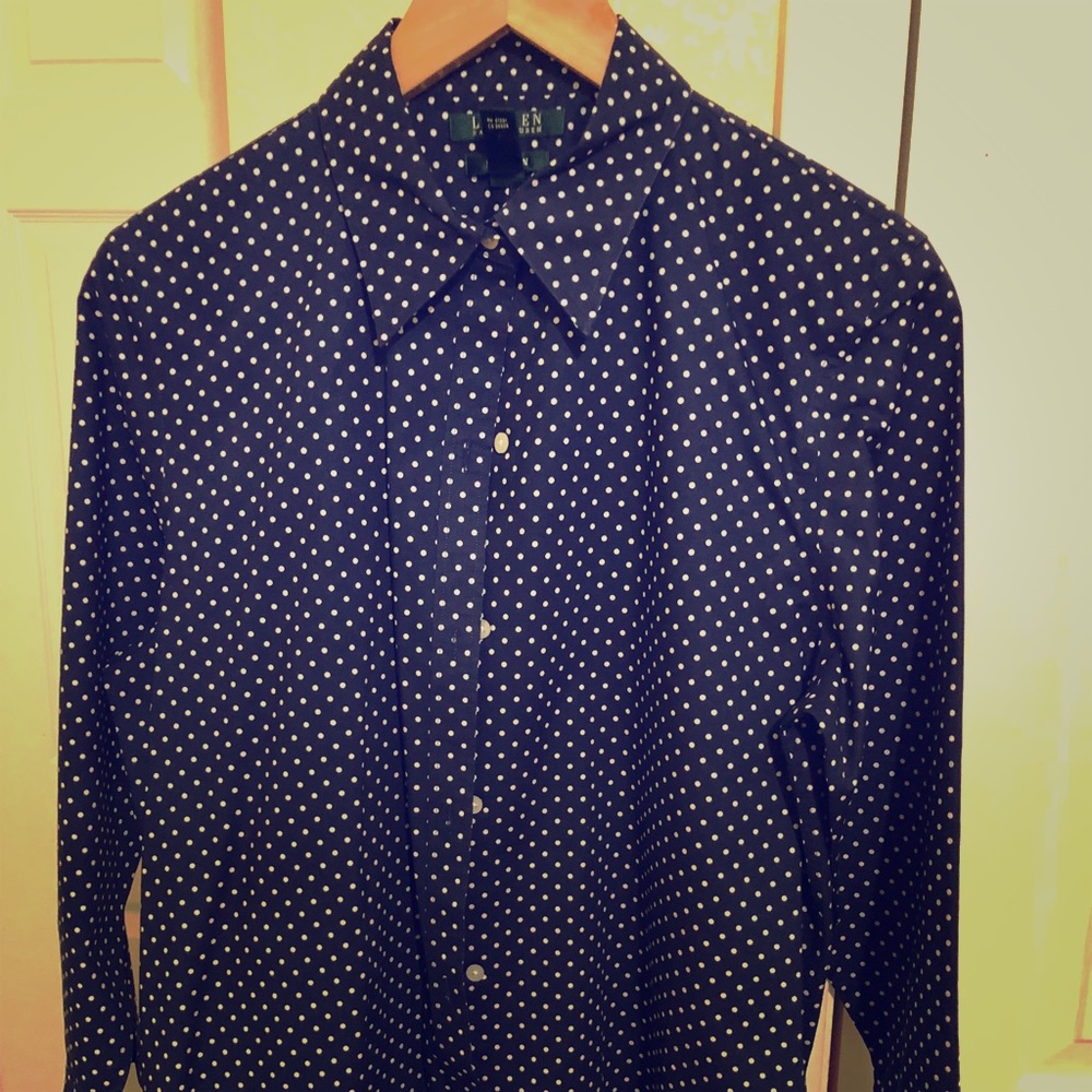 New Ralph Lauren navy and white 3/4 sleeve