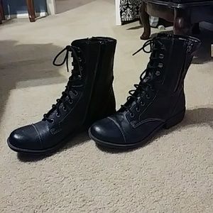 Lace up black boots **super cute** never worn**