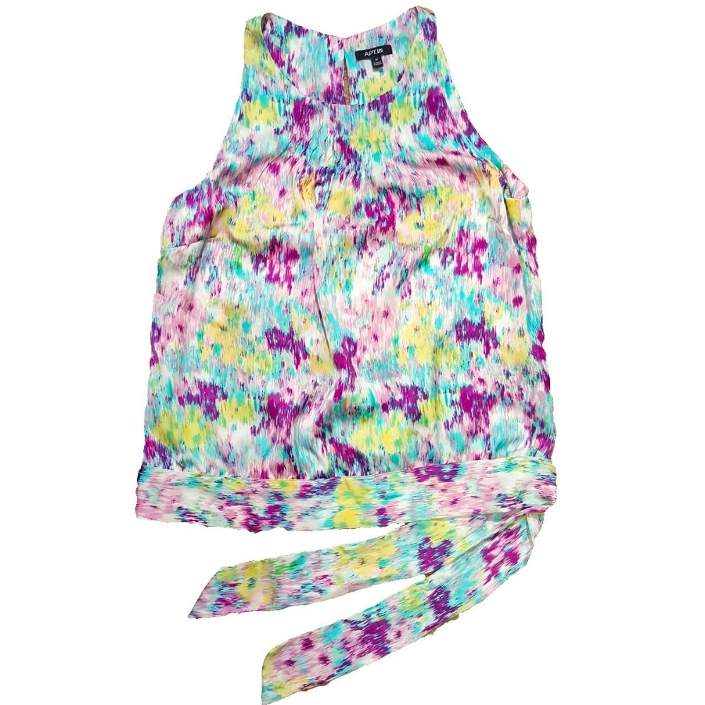 Apt 9 sleeveless blouse with sash, M