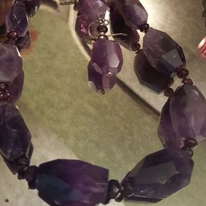 Amethyst necklace and earrings