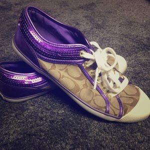 Purple coach sneakers