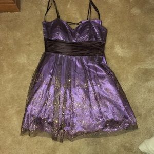 Purple and gold sparkly dress