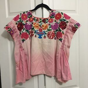 Spanish themed rainbow poncho